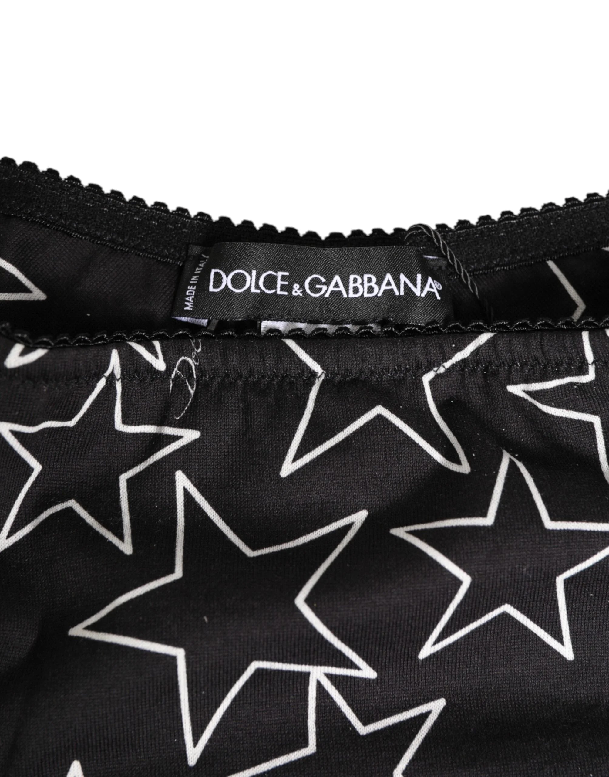 Dolce & Gabbana Black White Star Print Cotton Slip Panty Underwear - IT3 | M - Briefs
