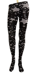 Dolce & Gabbana Black White Stars Print Nylon Stockings - M - Hosiery
