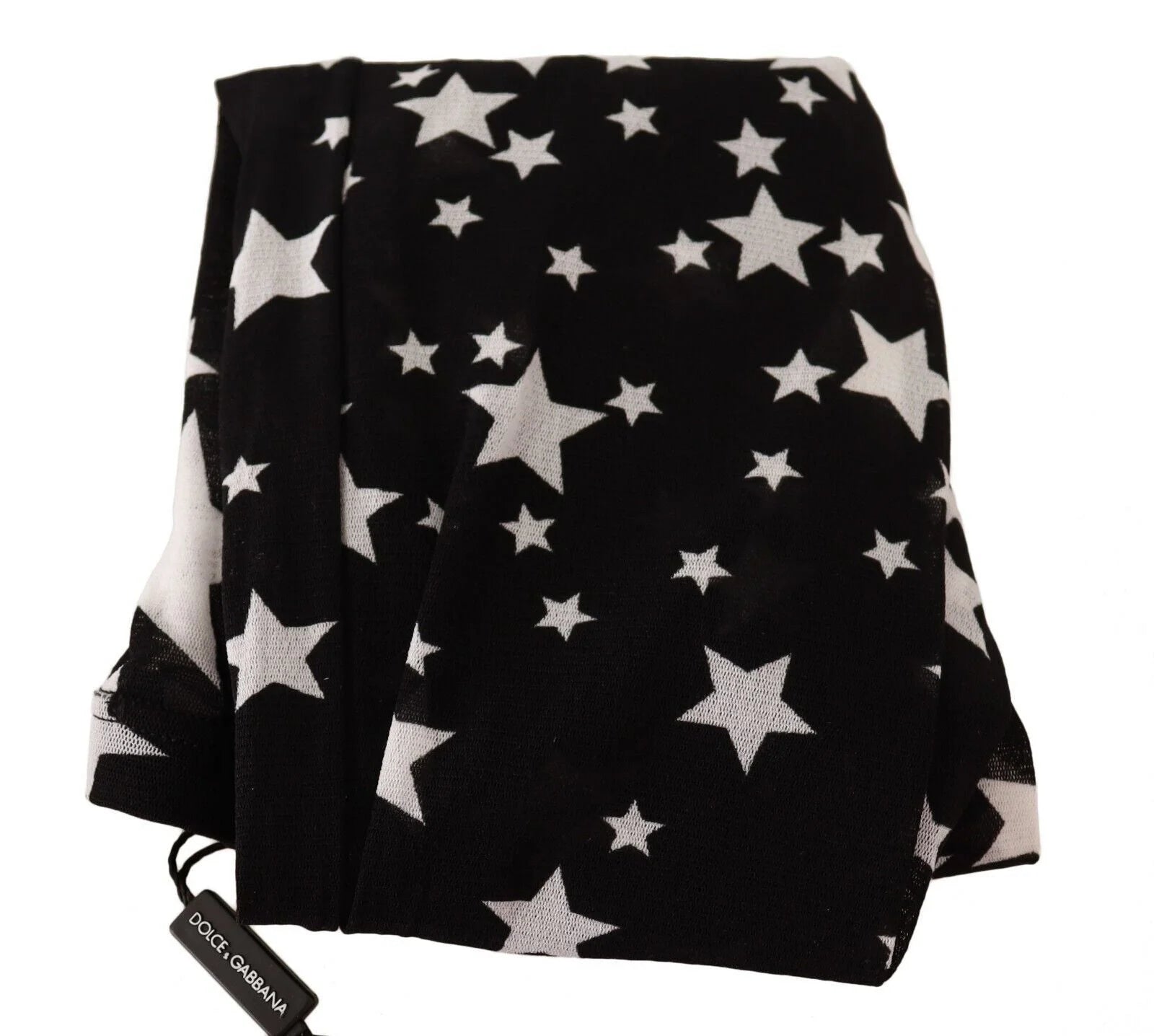 Dolce & Gabbana Black White Stars Print Nylon Stockings - M - Hosiery