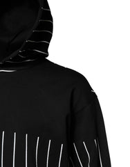 Dolce & Gabbana Black White Stripe Hooded Sweatshirt Sweater - IT50 | L - Hoodies
