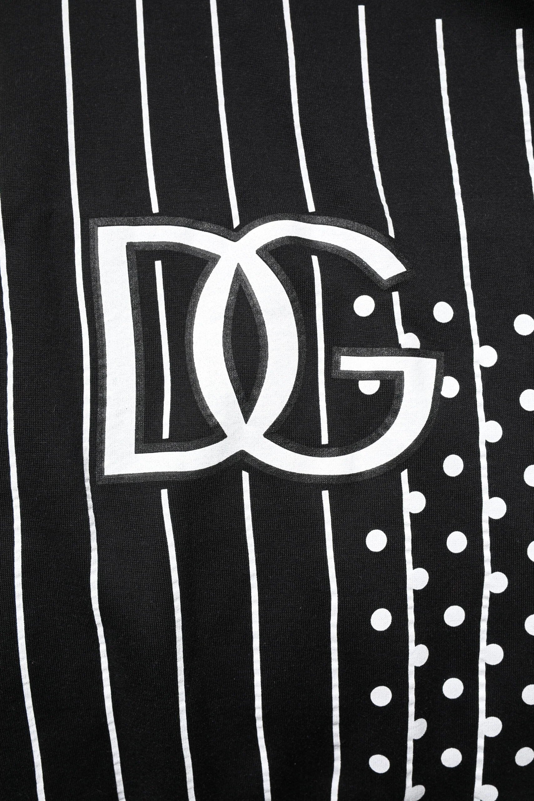 Dolce & Gabbana Black White Stripe Hooded Sweatshirt Sweater - IT50 | L - Hoodies