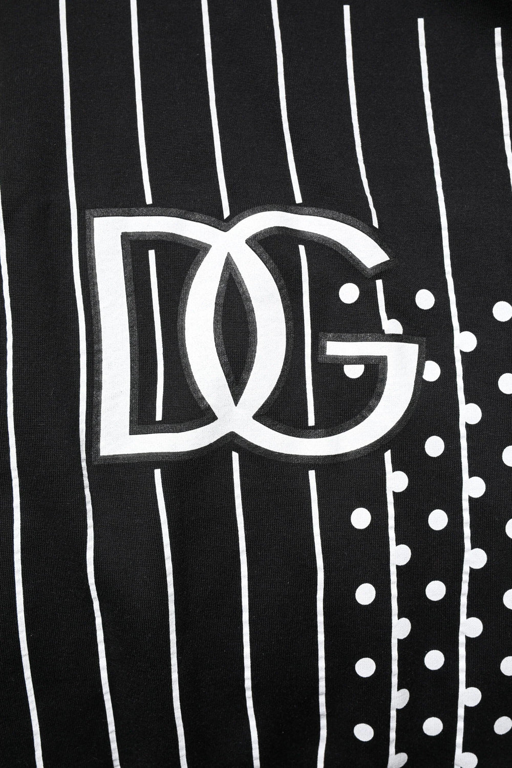 Dolce & Gabbana Black White Stripe Hooded Sweatshirt Sweater - IT50 | L - Hoodies