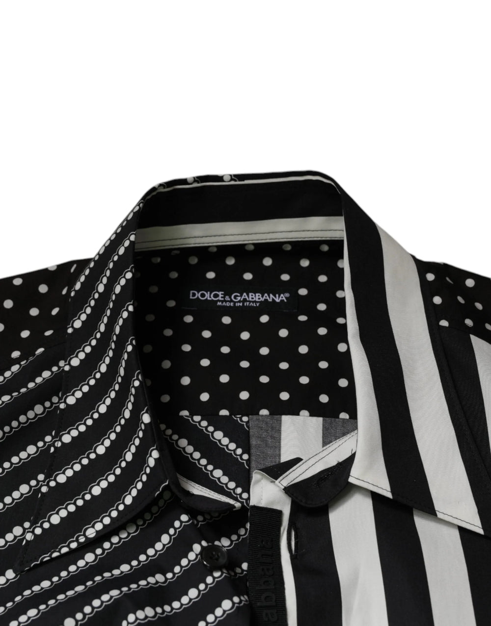 Dolce & Gabbana Black White Striped Button Down Casual Shirt - Shirts