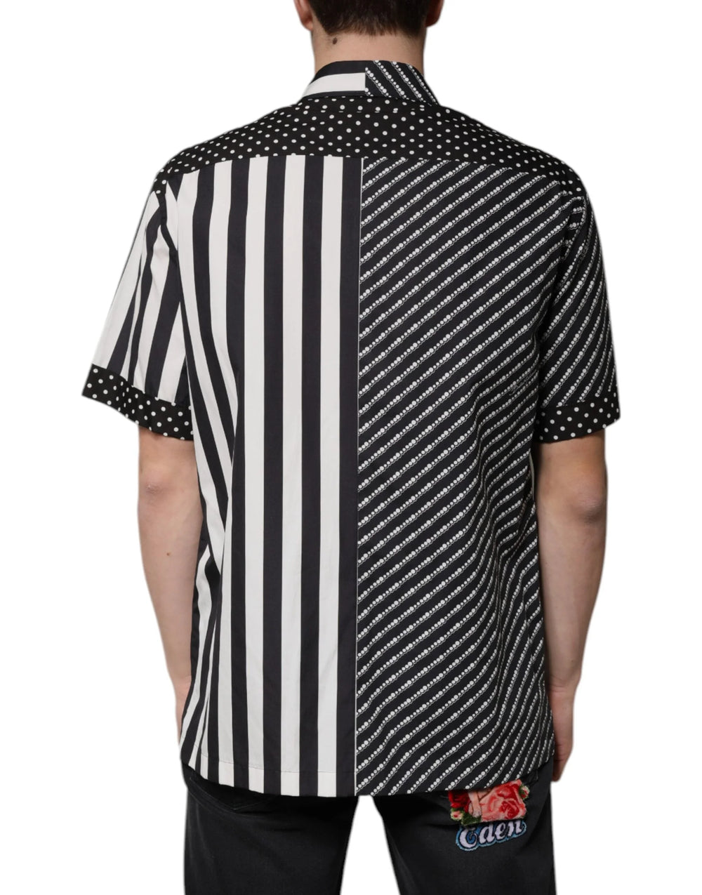Dolce & Gabbana Black White Striped Button Down Casual Shirt - Shirts