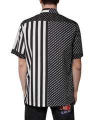 Dolce & Gabbana Black White Striped Button Down Casual Shirt - Shirts