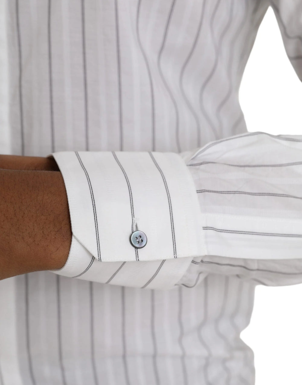 Dolce & Gabbana Black White Striped Formal Dress GOLD Shirt - IT39 | S - Shirts