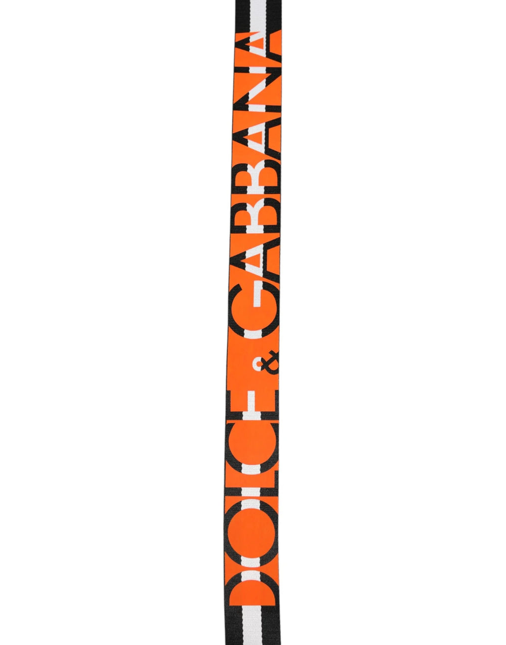 Dolce & Gabbana Black White Striped Logo Metal Buckle Belt - Belts