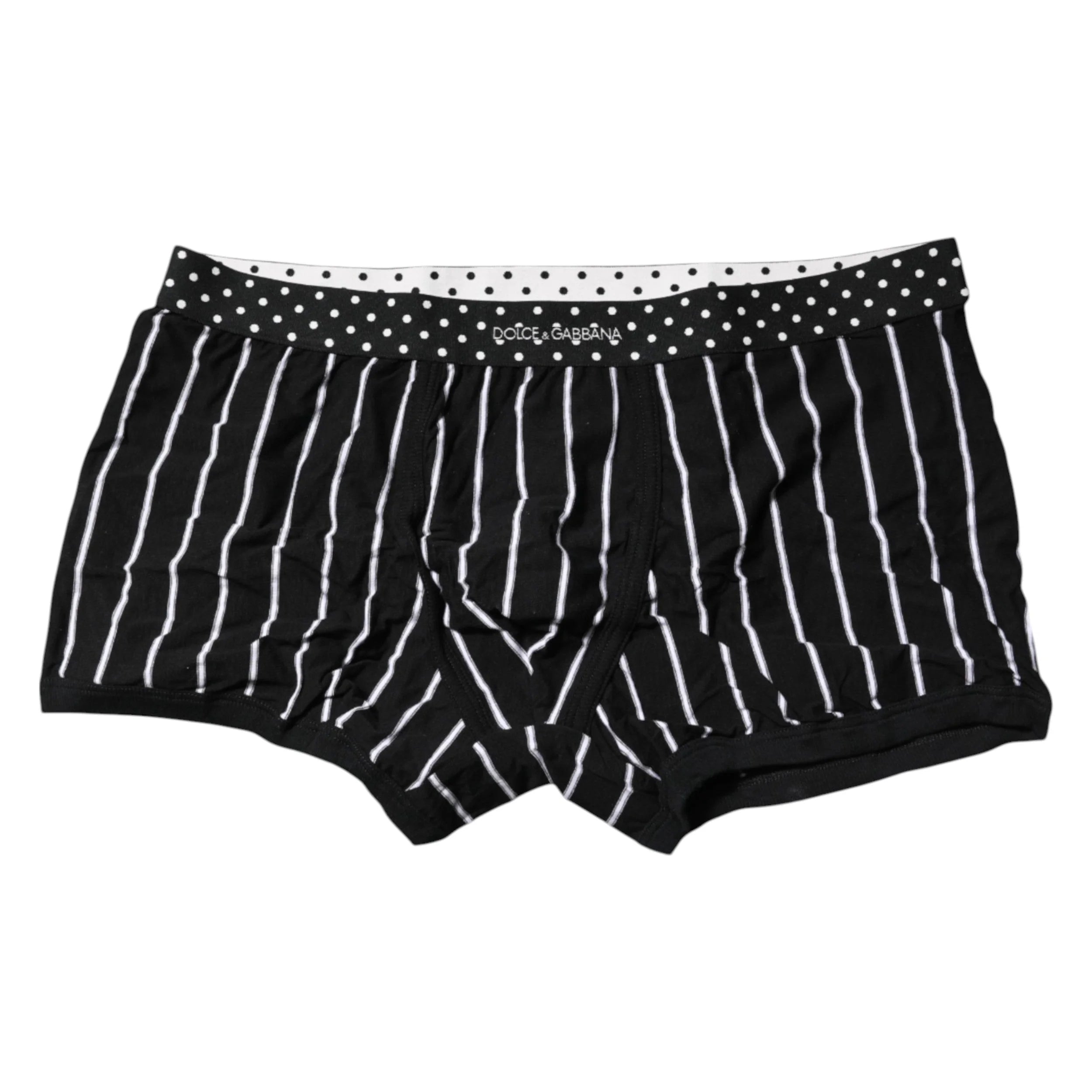 Dolce & Gabbana Black White Striped Regular Boxer Underwear - IT7 | XL