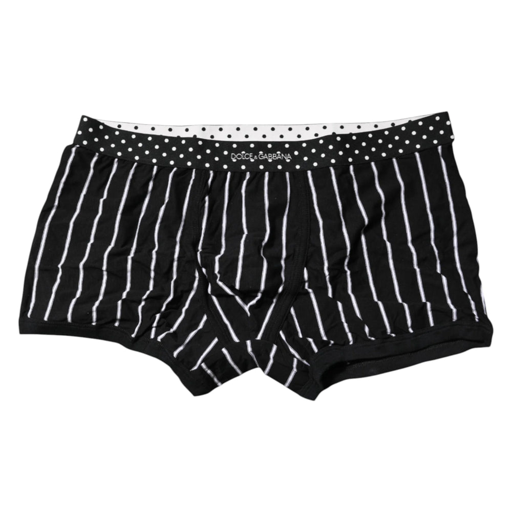 Dolce & Gabbana Black White Striped Regular Boxer Underwear - IT7 | XL - Boxer Briefs