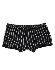 Dolce & Gabbana Black White Striped Regular Boxer Underwear - IT7 | XL