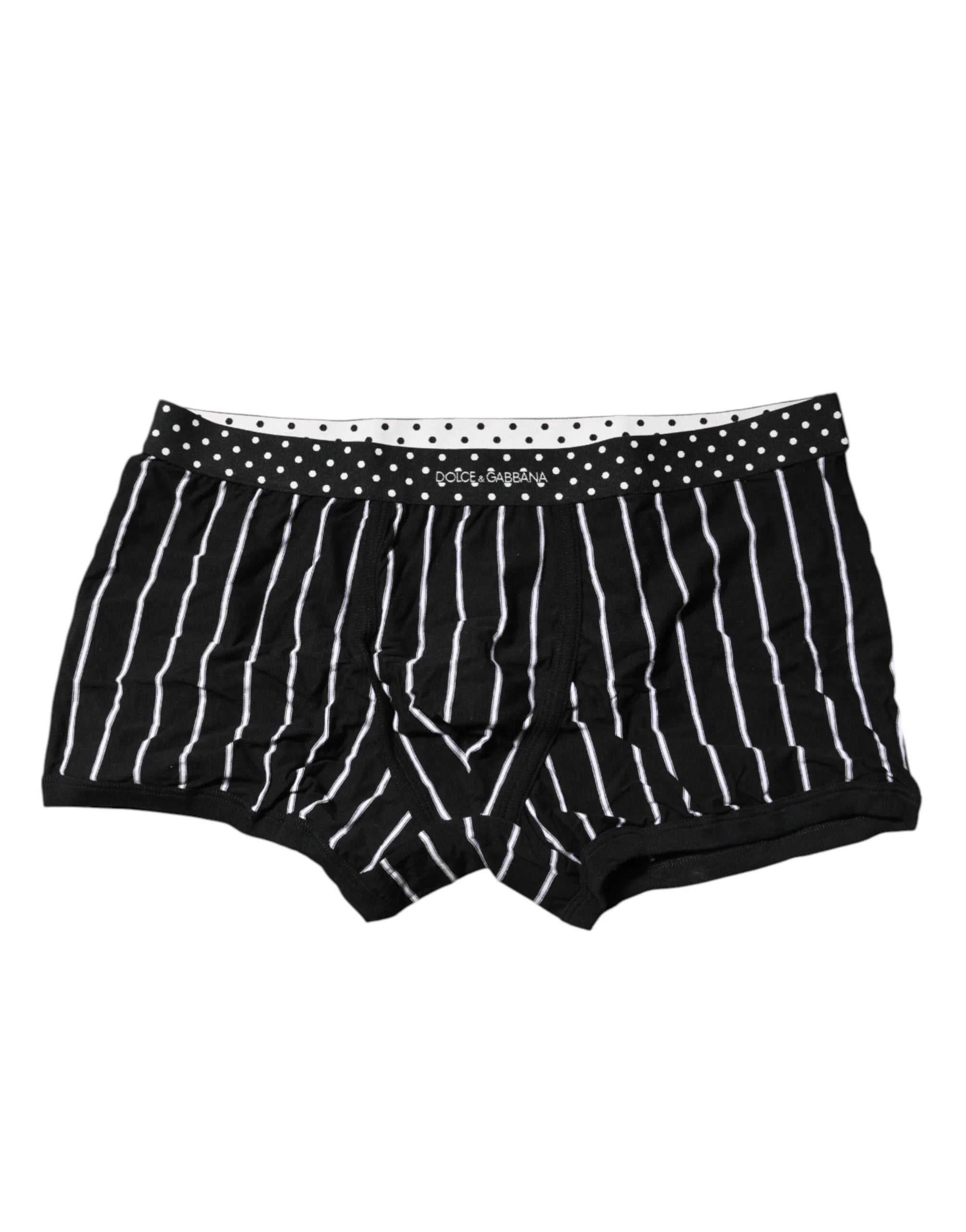 Dolce & Gabbana Black White Striped Regular Boxer Underwear - IT7 | XL