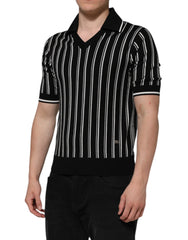 Dolce & Gabbana Black White Stripes Collared Polo T-shirt - IT44 | XS - Polos