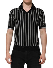 Dolce & Gabbana Black White Stripes Collared Polo T-shirt - IT44 | XS - Polos