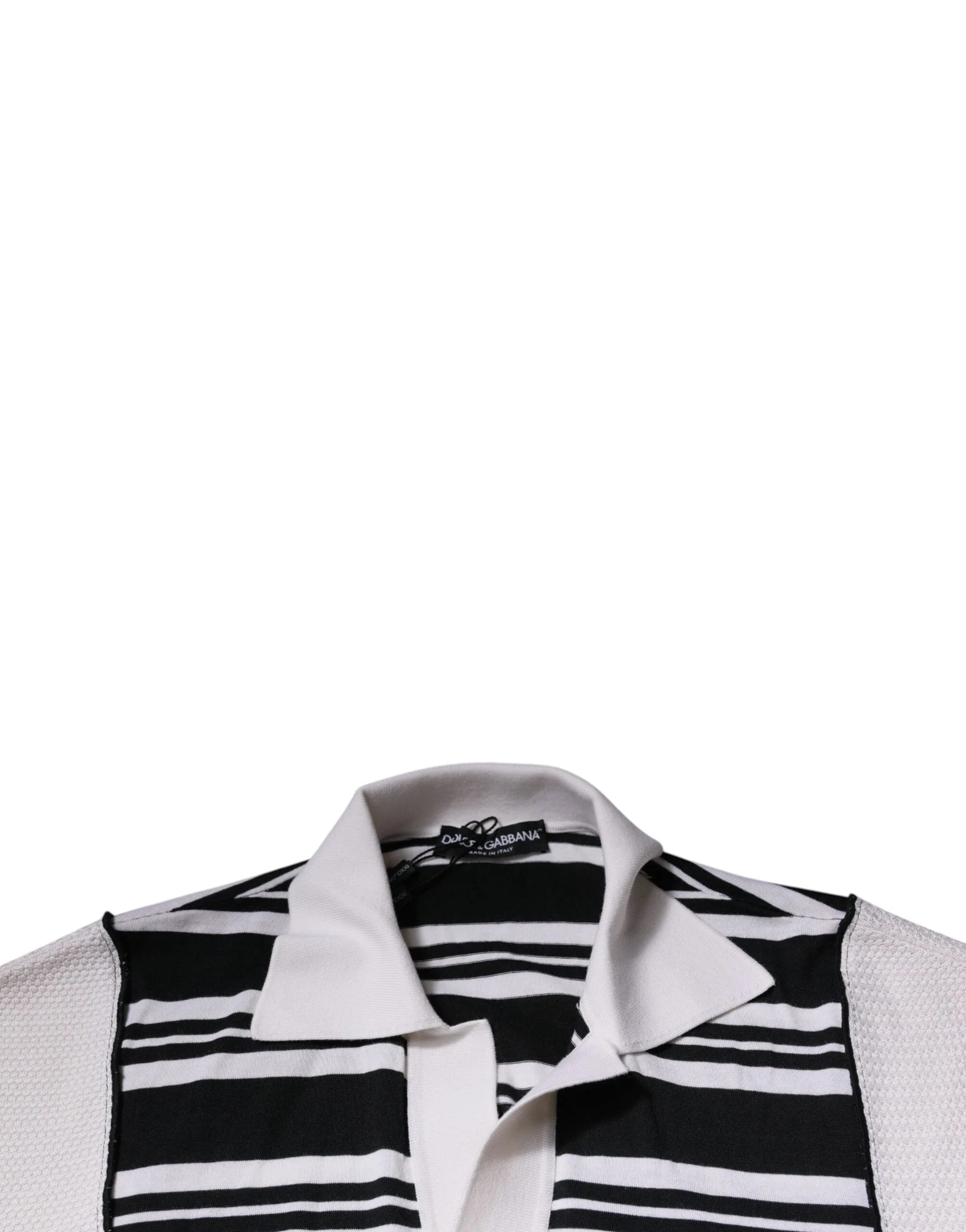 Dolce & Gabbana Black White Stripes Collared Polo T-shirt - IT52 | XL - Polos