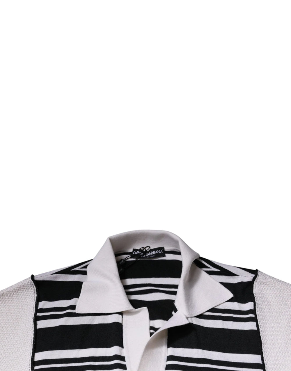 Dolce & Gabbana Black White Stripes Collared Polo T-shirt - IT52 | XL - Polos