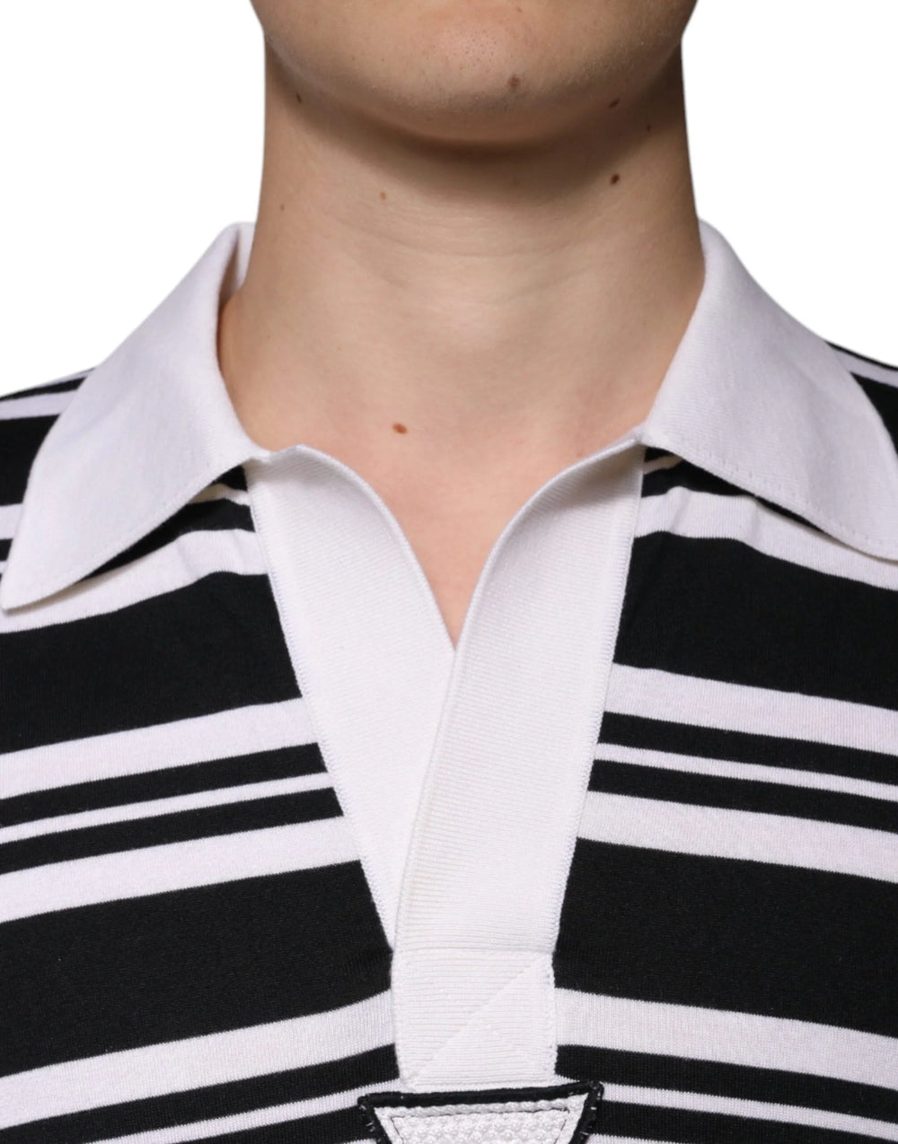 Dolce & Gabbana Black White Stripes Collared Polo T-shirt - IT52 | XL - Polos