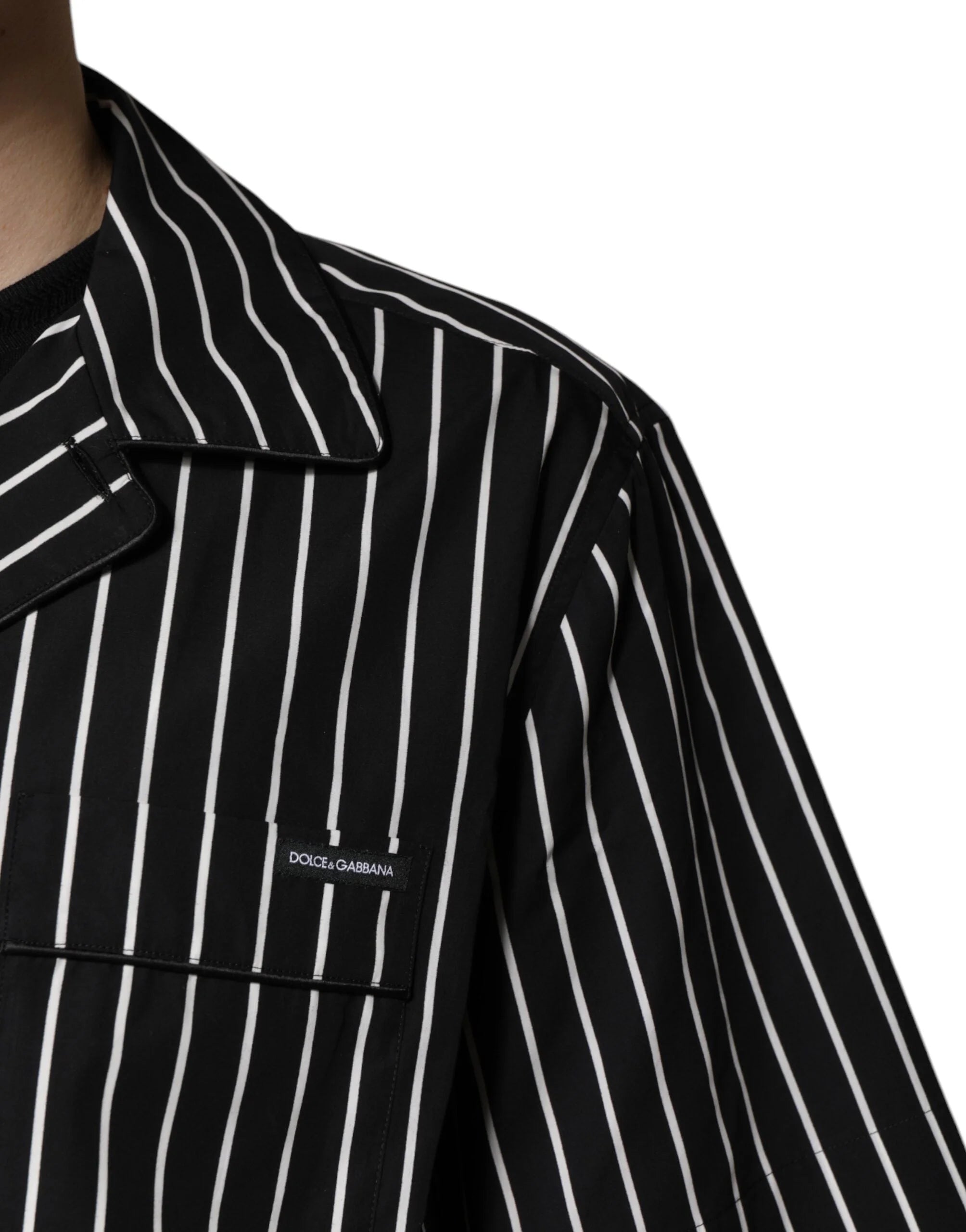 Dolce & Gabbana Black White Stripes Cotton Men Pajama Set Sleepwear - Pajamas