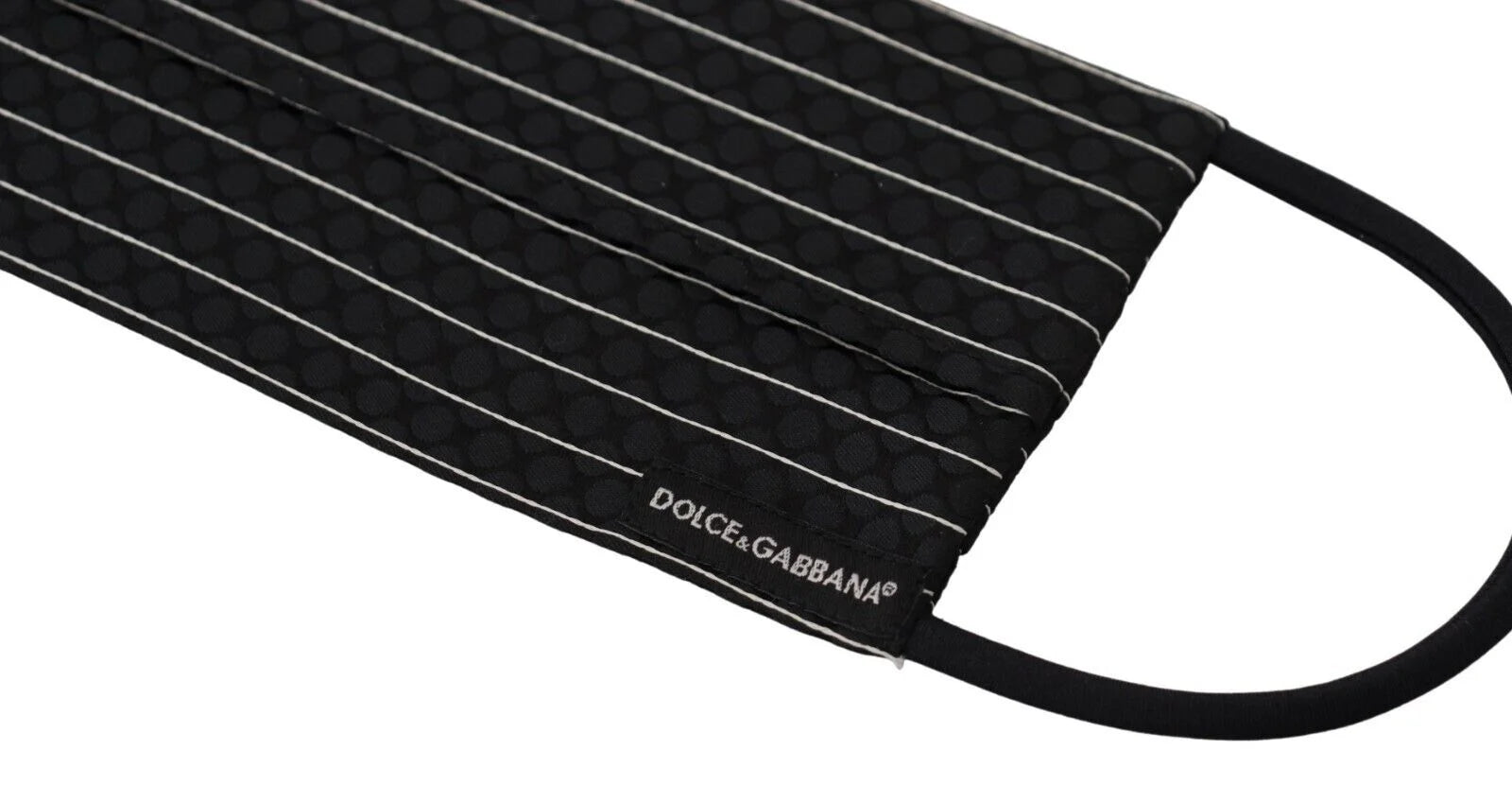 Dolce & Gabbana Black White Stripes Elastic Ear Strap One Size Face Mask - Fashion Face Masks