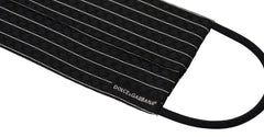 Dolce & Gabbana Black White Stripes Elastic Ear Strap One Size Face Mask - Fashion Face Masks
