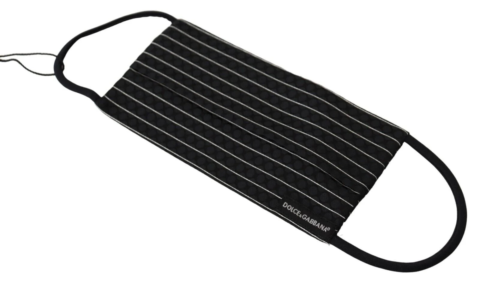 Dolce & Gabbana Black White Stripes Elastic Ear Strap One Size Face Mask - Fashion Face Masks