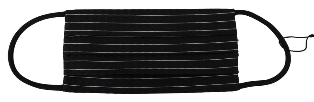 Dolce & Gabbana Black White Stripes Elastic Ear Strap One Size Face Mask - Fashion Face Masks