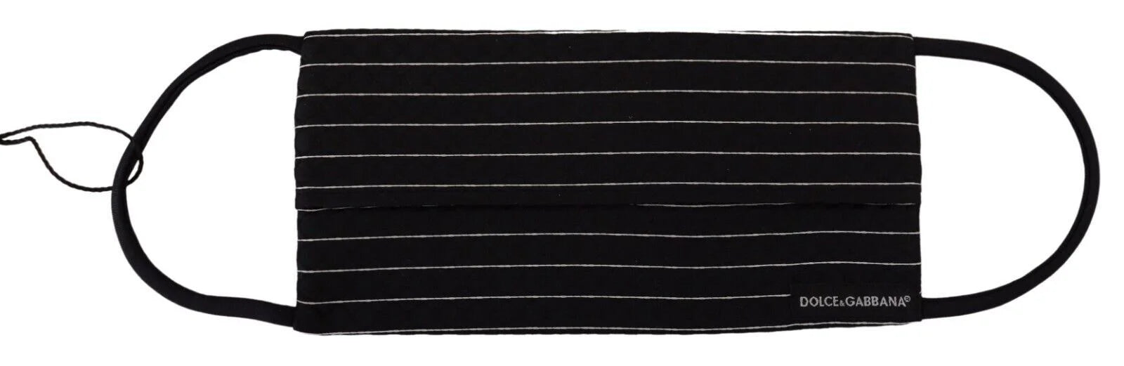 Dolce & Gabbana Black White Stripes Elastic Ear Strap One Size Face Mask - Fashion Face Masks