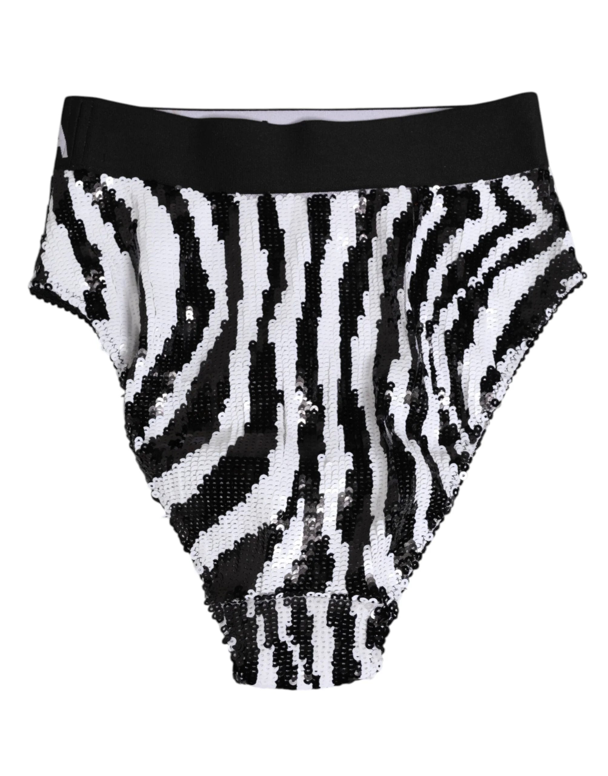Dolce & Gabbana Black White Stripes High Waist Panty Underwear - IT2 | S