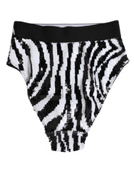 Dolce & Gabbana Black White Stripes High Waist Panty Underwear - IT2 | S