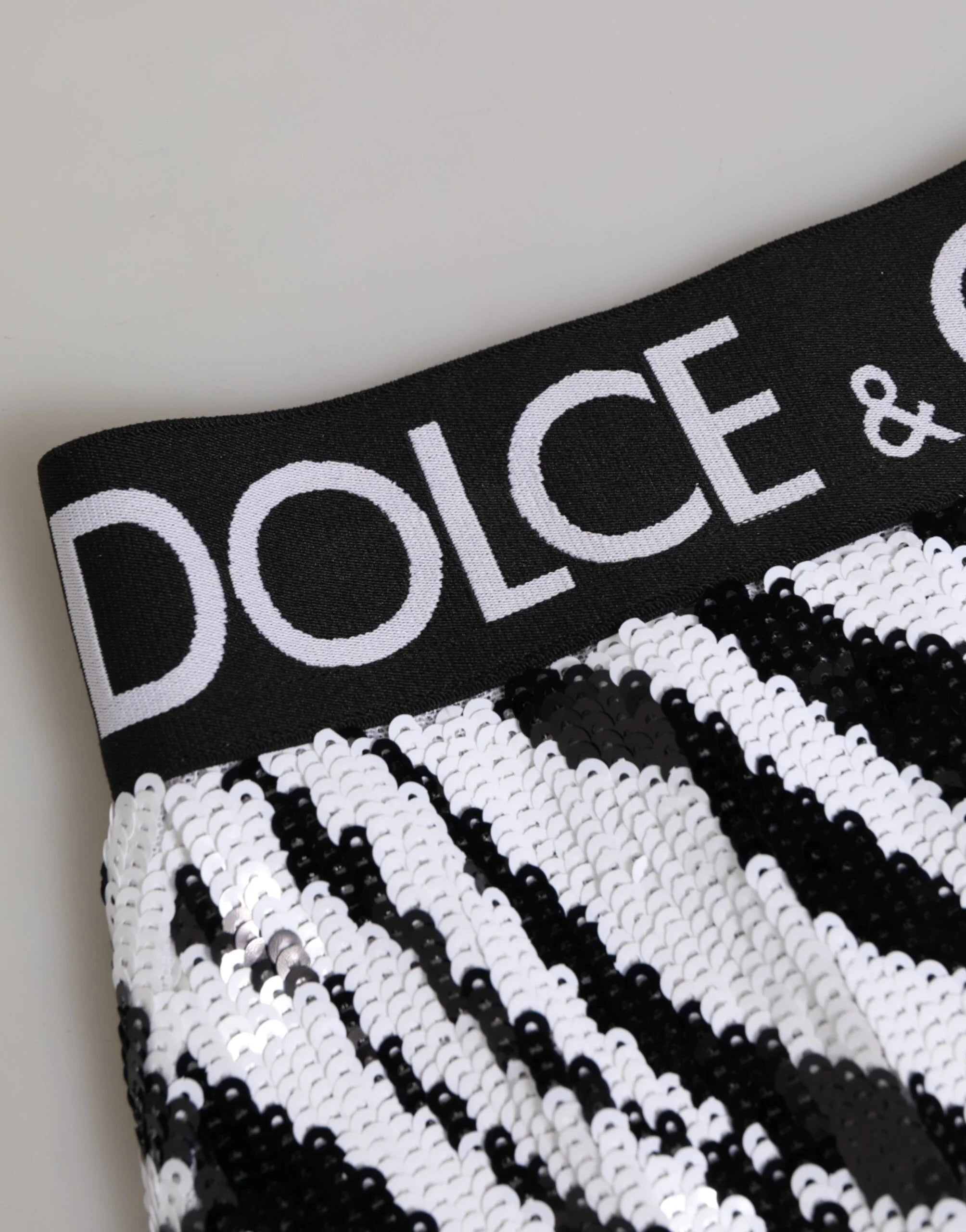Dolce & Gabbana Black White Stripes High Waist Panty Underwear - IT2 | S