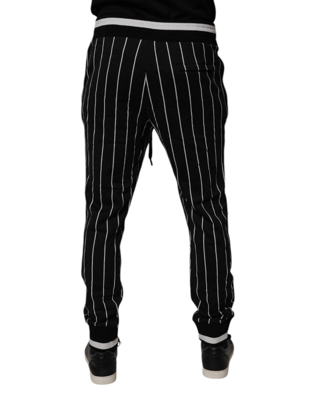 Dolce & Gabbana Black White Stripes Jogger Sweatpants Pants - IT52 | XL - Joggers