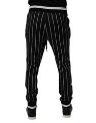 Dolce & Gabbana Black White Stripes Jogger Sweatpants Pants - IT52 | XL - Joggers
