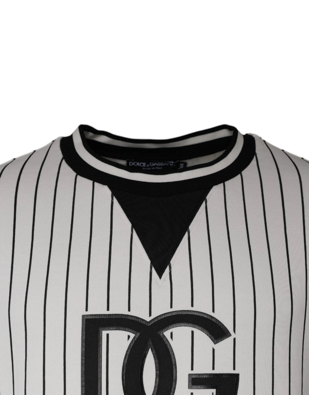 Dolce & Gabbana Black White Stripes Logo Sweatshirt Sweater - IT44 | XS - Sweaters
