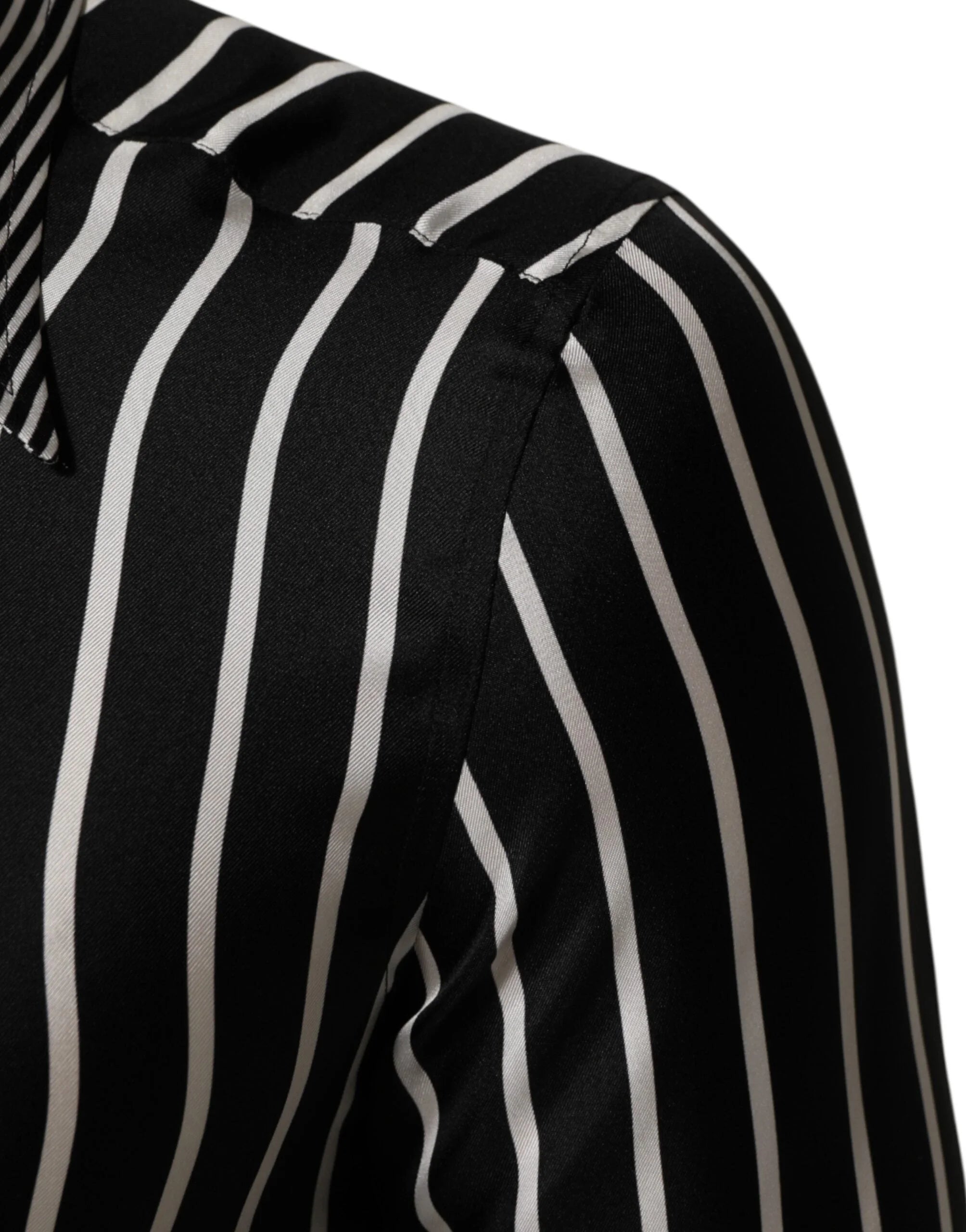 Dolce & Gabbana Black White Stripes Men MARTINI Dress Shirt - IT39 | S - Shirts