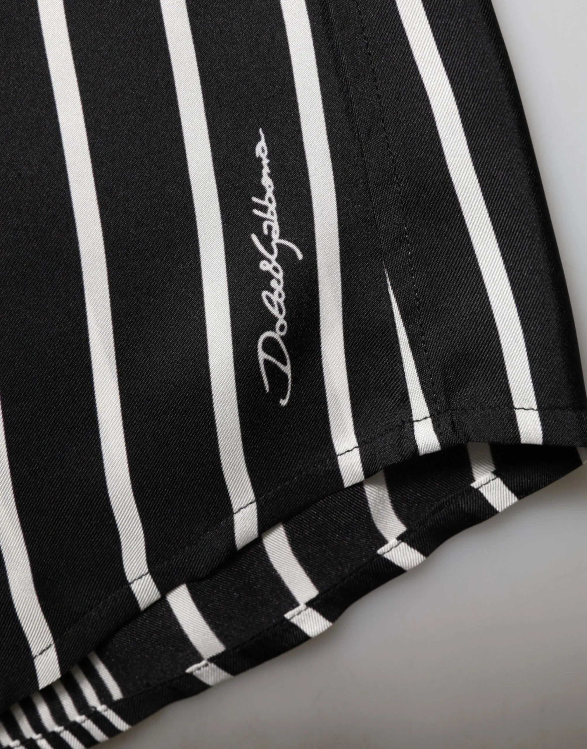 Dolce & Gabbana Black White Stripes Men MARTINI Dress Shirt - IT39 | S - Shirts