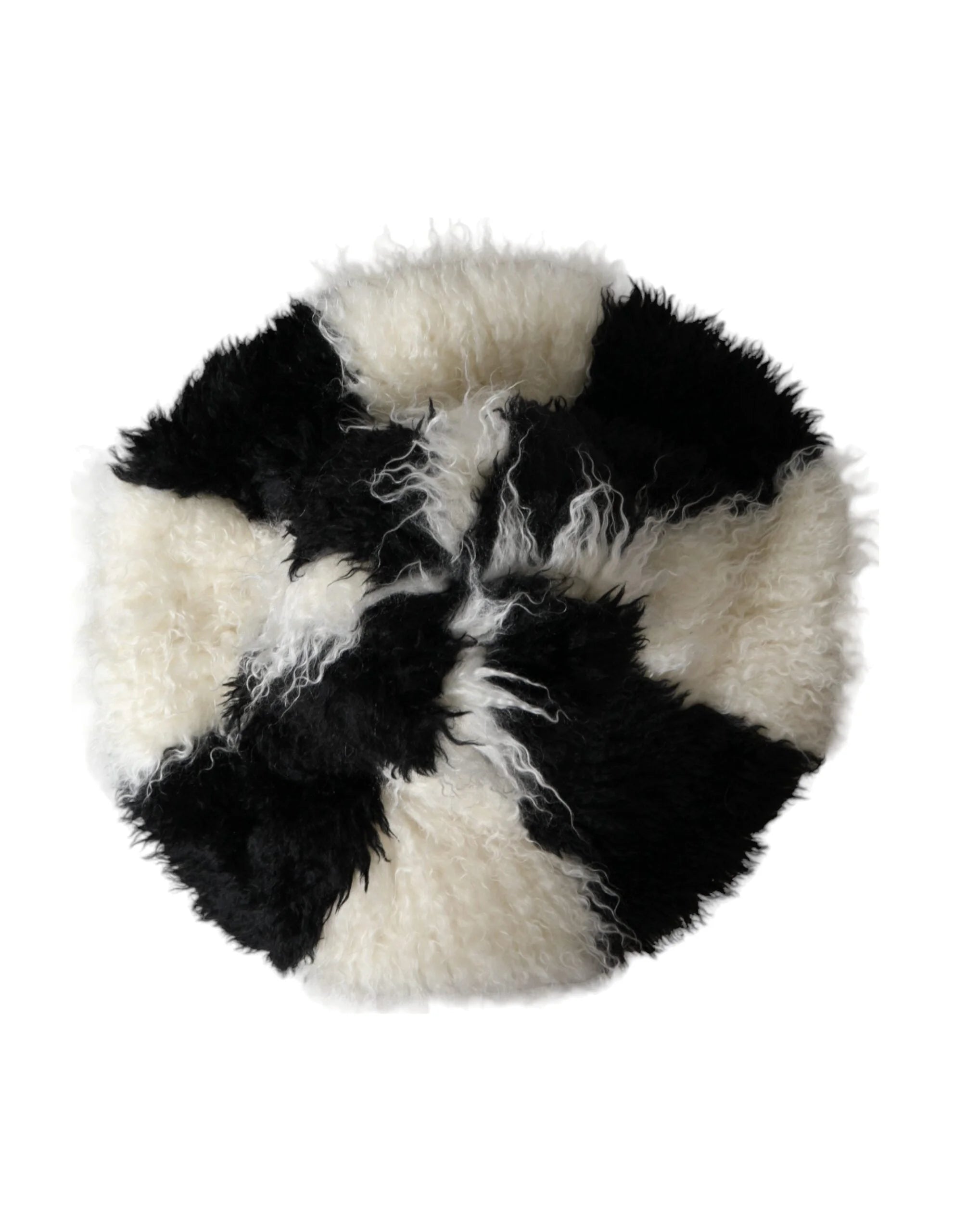 Dolce & Gabbana Black White Stripes Mohair Fur Bucket Hat - 57 cm|S - Bucket Hats