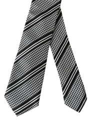 Dolce & Gabbana Black White Stripes Silk Adjustable Tie - Neckties