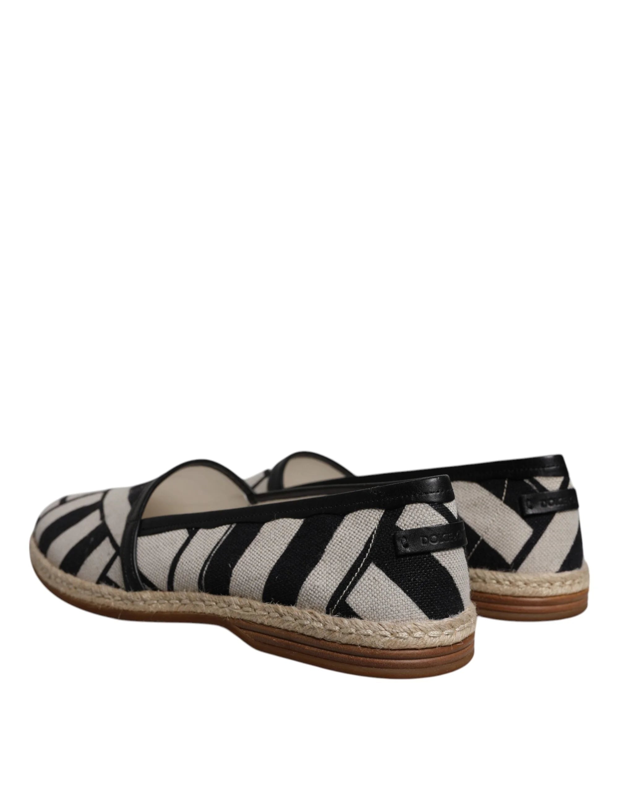 Dolce & Gabbana Black White Stripes Slip On Espadrille Shoes - EU41.5/US8.5 - Flats
