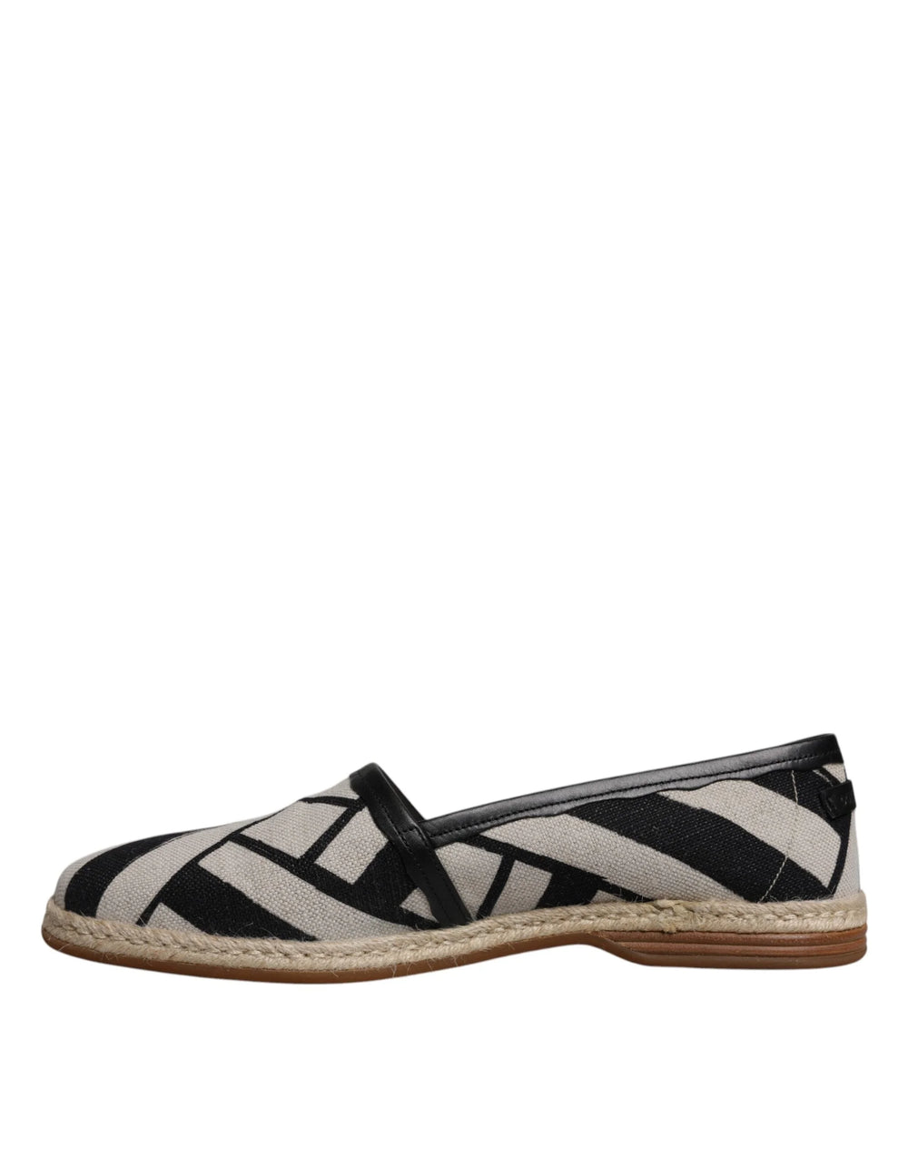 Dolce & Gabbana Black White Stripes Slip On Espadrille Shoes - EU41.5/US8.5 - Flats