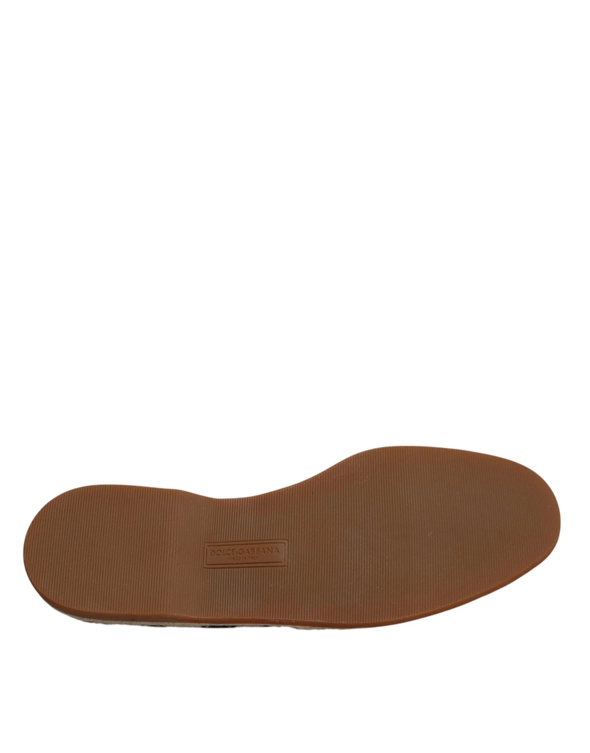 Dolce & Gabbana Black White Stripes Slip On Espadrille Shoes - EU41.5/US8.5 - Flats