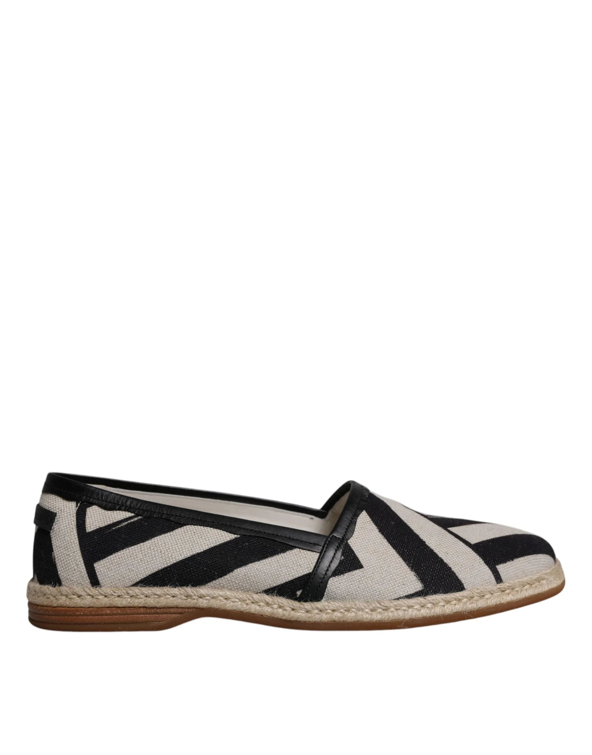 Dolce & Gabbana Black White Stripes Slip On Espadrille Shoes - EU41.5/US8.5 - Flats