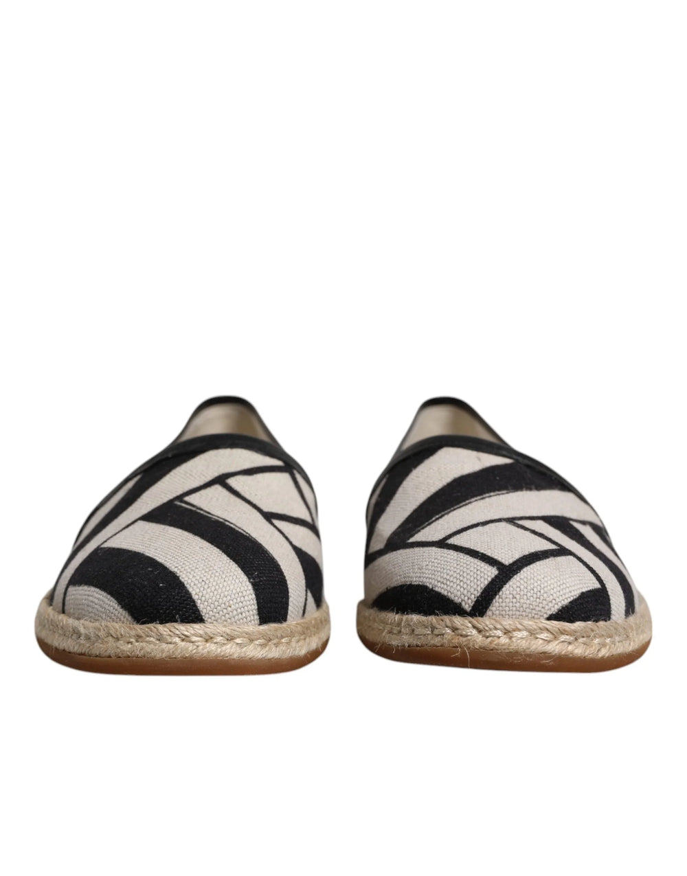 Dolce & Gabbana Black White Stripes Slip On Espadrille Shoes - EU41.5/US8.5 - Flats