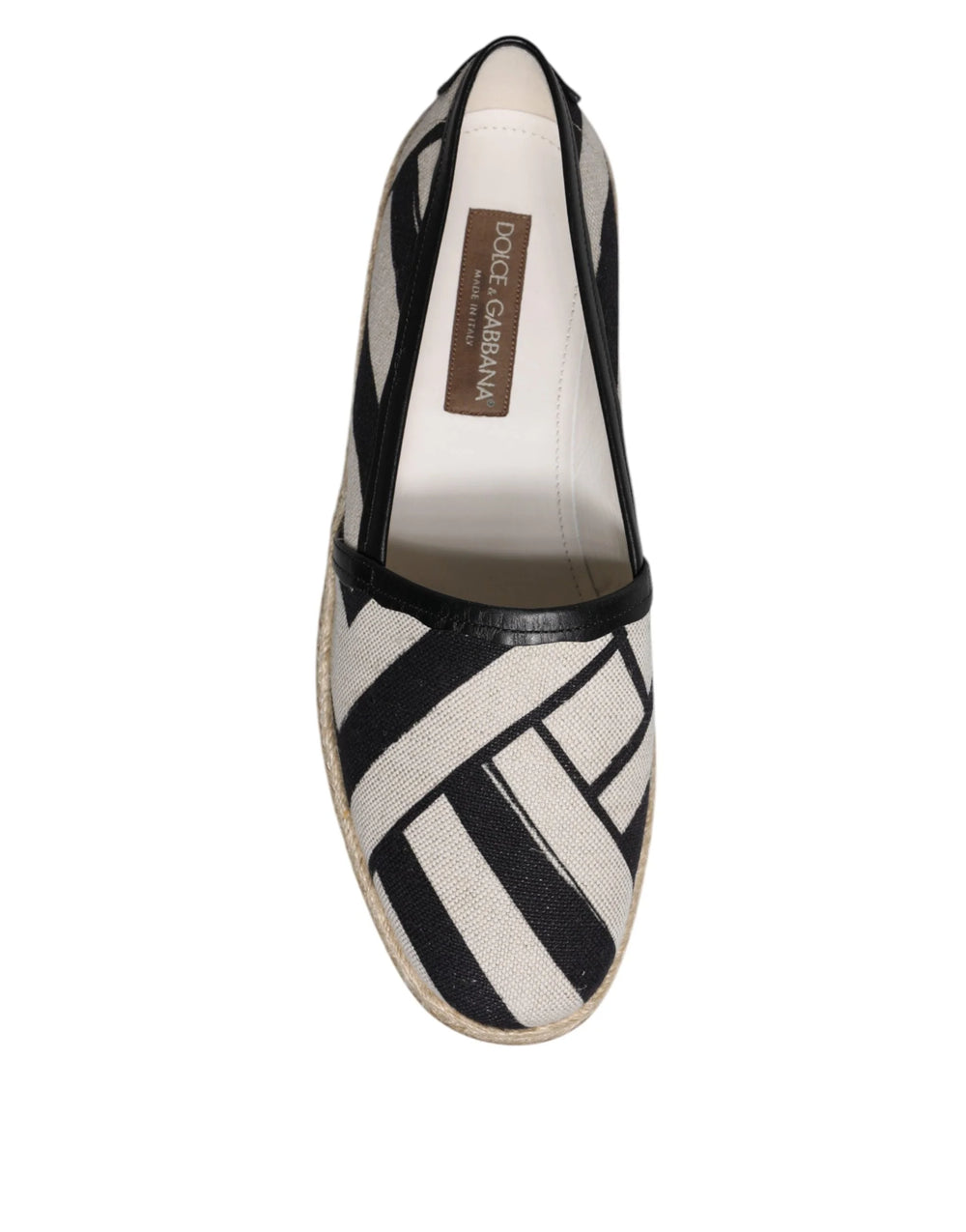 Dolce & Gabbana Black White Stripes Slip On Espadrille Shoes - EU41.5/US8.5 - Flats