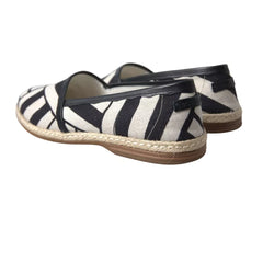Dolce & Gabbana Black White Stripes Slip On Espadrille Shoes - Flats