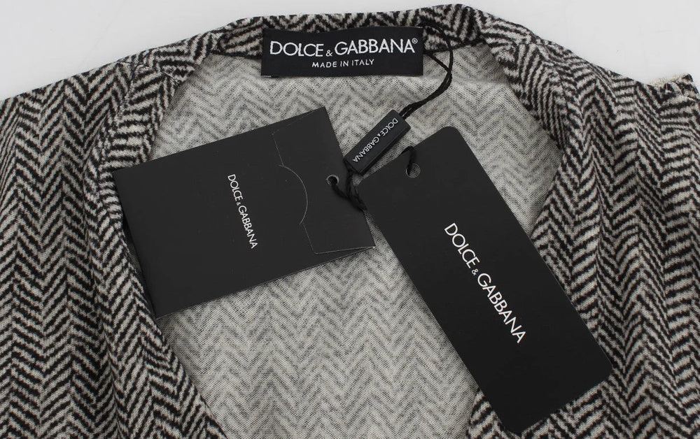 Dolce & Gabbana Black White Wool Top Cardigan Sweater - Cardigans