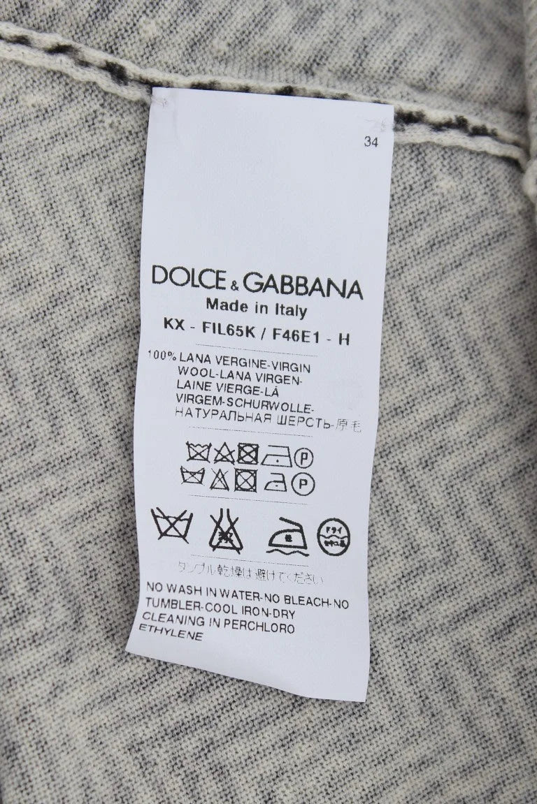 Dolce & Gabbana Black White Wool Top Cardigan Sweater - Cardigans