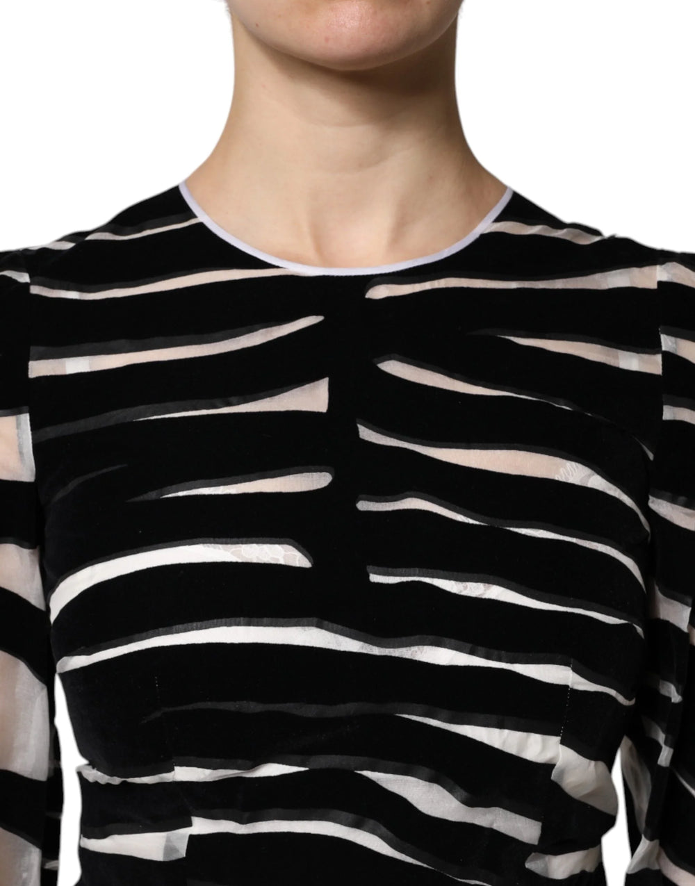 Dolce & Gabbana Black White Zebra A-line Sheath Mini Dress - Dresses