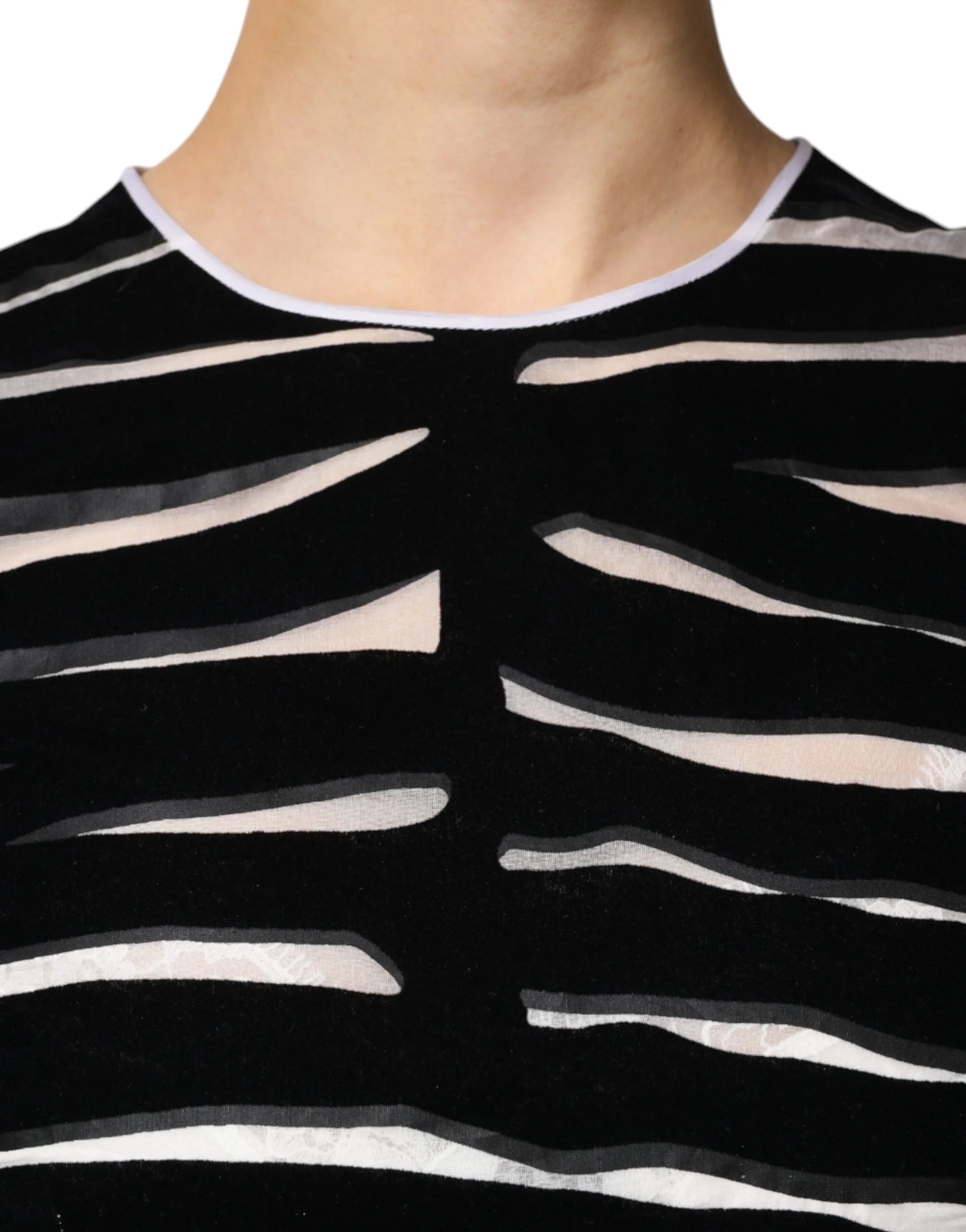 Dolce & Gabbana Black White Zebra A-line Sheath Mini Dress - IT40|S - Dresses