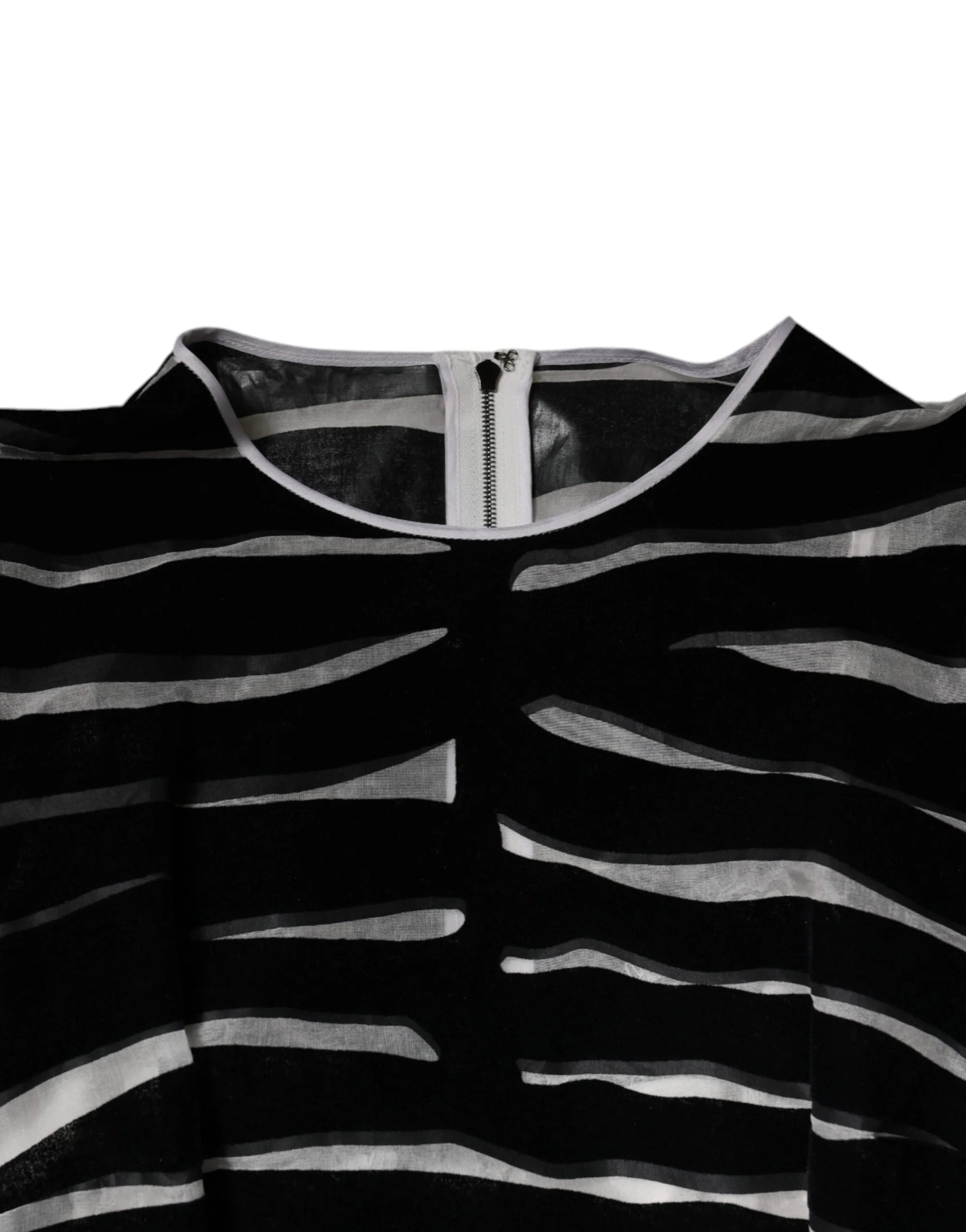 Dolce & Gabbana Black White Zebra A-line Sheath Mini Dress - IT40|S - Dresses