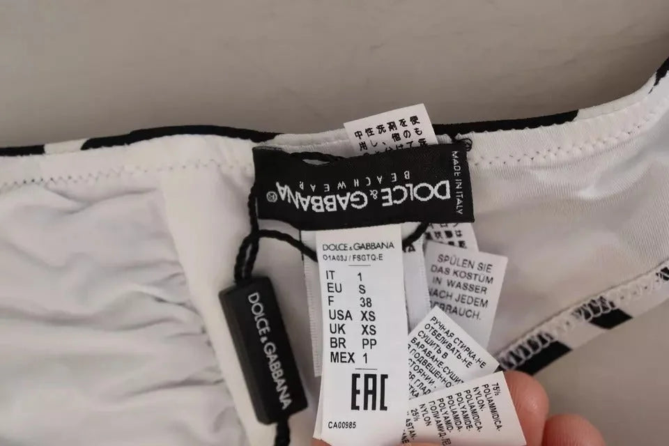 Dolce & Gabbana Black White Zebra Bandeau Swimwear Bikini Top - IT1 | XS - Swimwear Tops