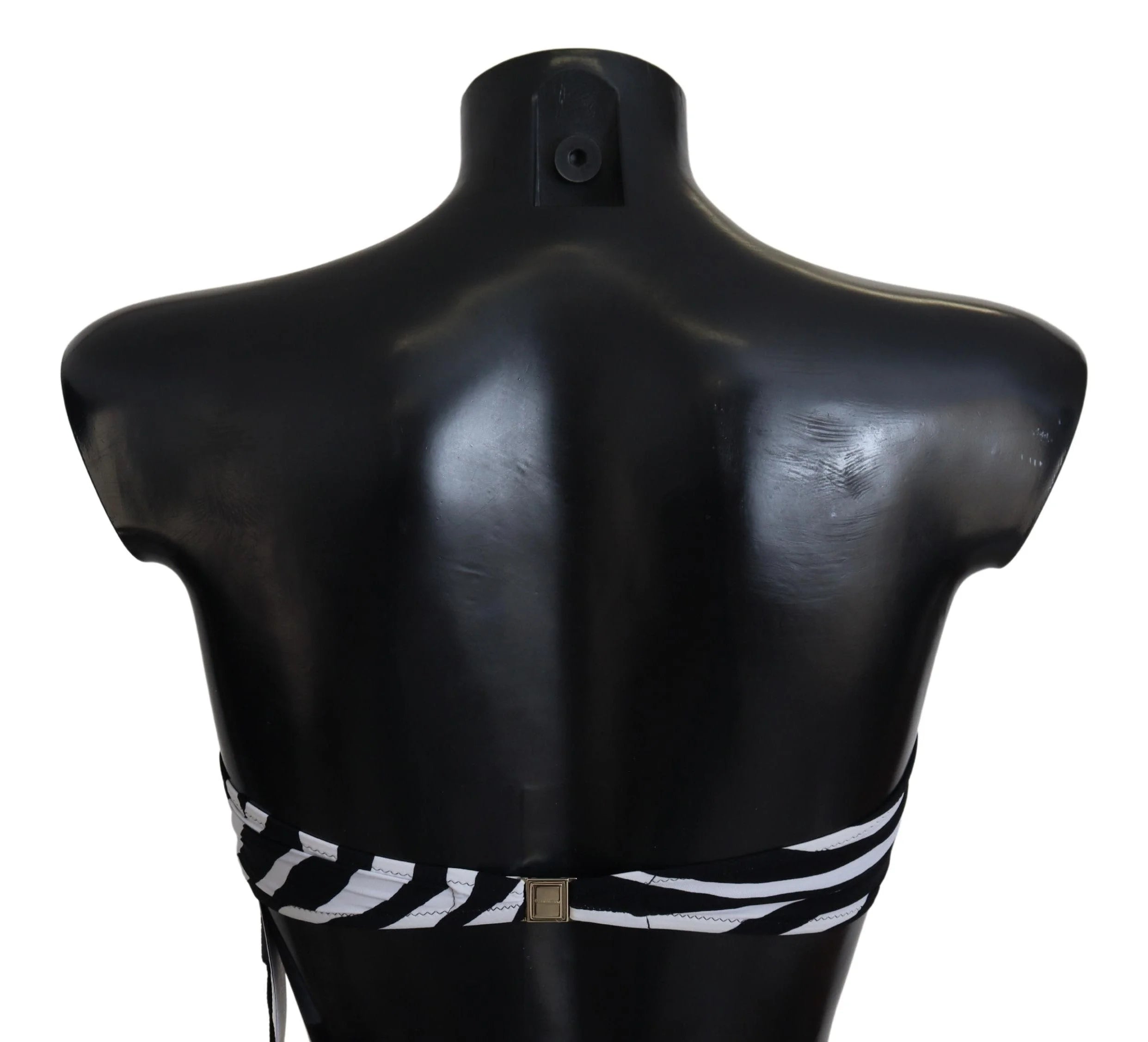Dolce & Gabbana Black White Zebra Bandeau Swimwear Bikini Top - IT1 | XS - Swimwear Tops